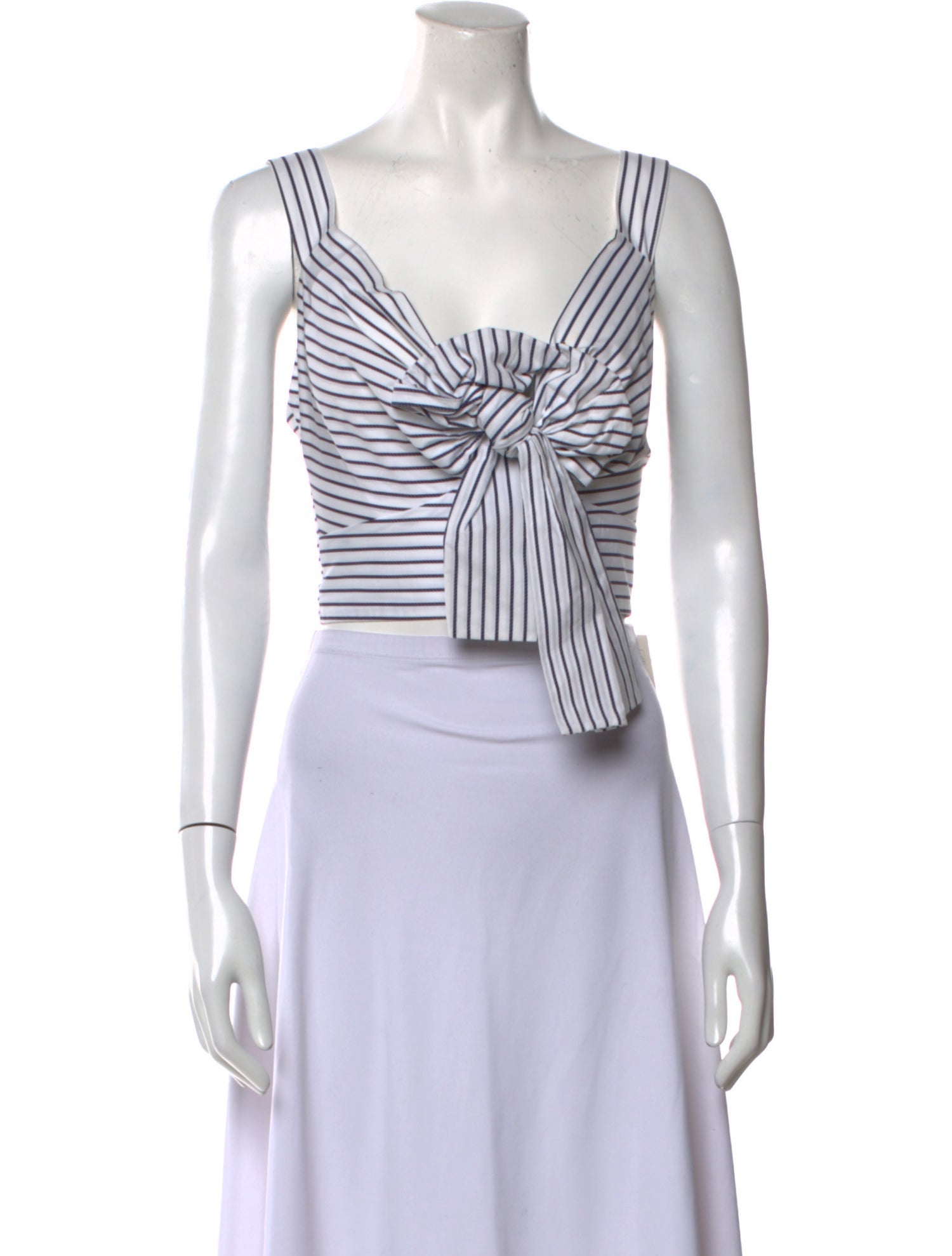 Silvia Tcherassi Striped Square Neckline Crop Top