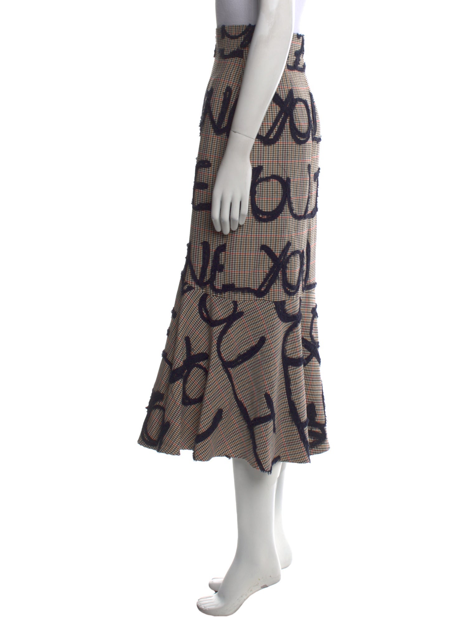 Silvia Tcherassi Plaid Print Midi Length Skirt