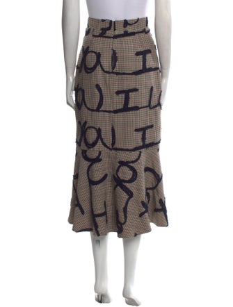 Silvia Tcherassi Plaid Print Midi Length Skirt