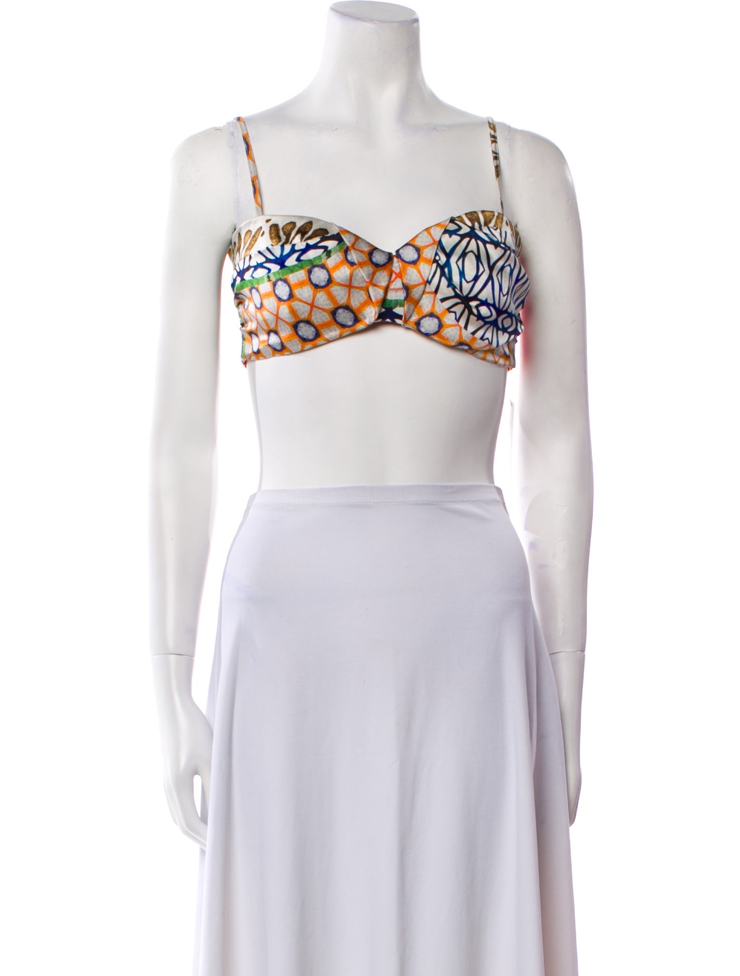 Silvia Tcherassi Silk Printed Crop Top