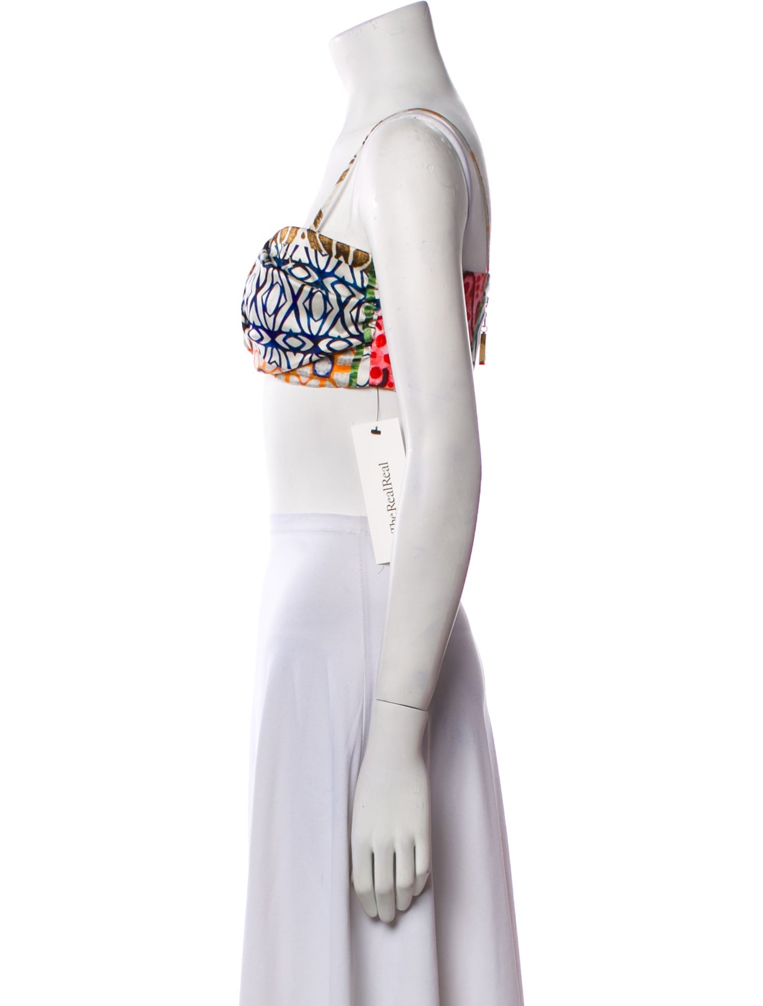 Silvia Tcherassi Silk Printed Crop Top