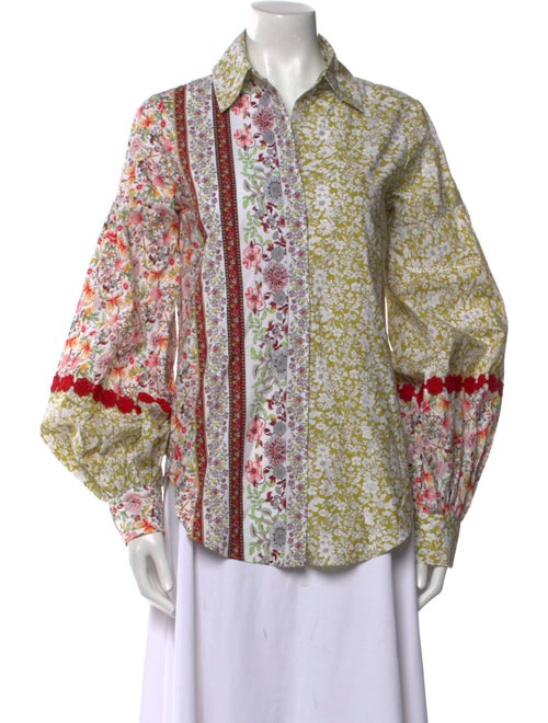 Silvia Tcherassi Floral Print Long Sleeve Button-Up Top