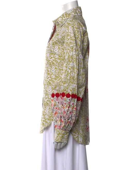 Silvia Tcherassi Floral Print Long Sleeve Button-Up Top
