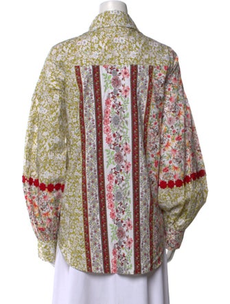 Silvia Tcherassi Floral Print Long Sleeve Button-Up Top