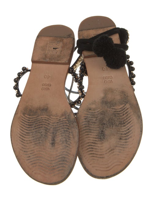 Silvia Tcherassi Leather Chain-Link Accents Gladiator Sandals