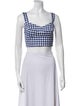 Silvia Tcherassi Plaid Print Square Neckline Crop Top