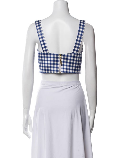 Silvia Tcherassi Plaid Print Square Neckline Crop Top