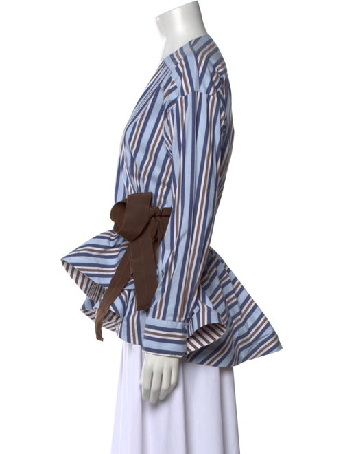 Silvia Tcherassi Striped V-Neck Blouse