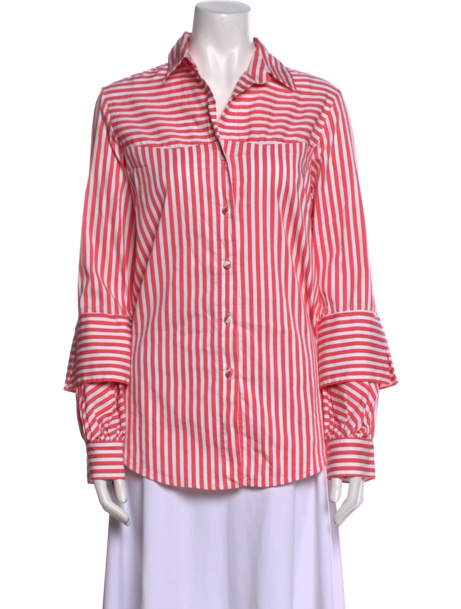 Silvia Tcherassi Striped Long Sleeve Button-Up Top