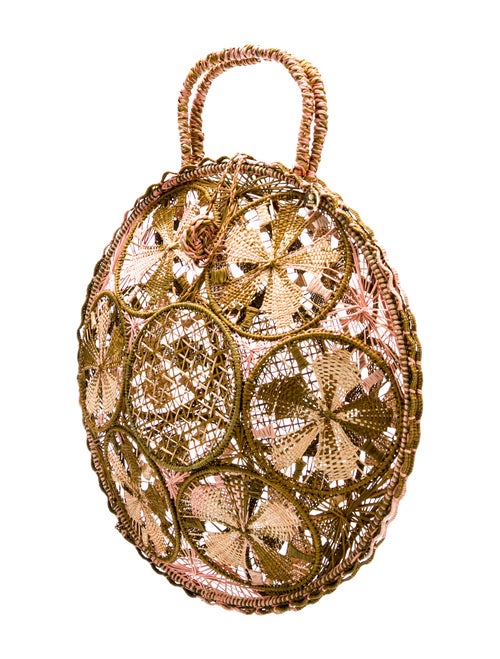 Silvia Tcherassi Raffia Top Handle Bag