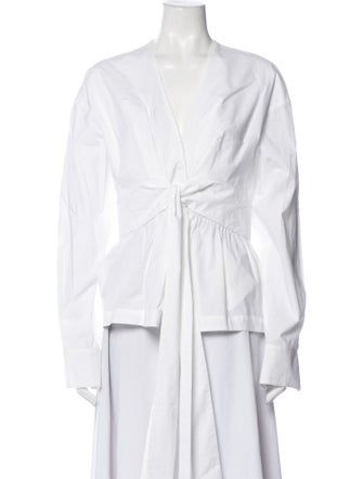 Silvia Tcherassi V-Neck Long Sleeve Blouse