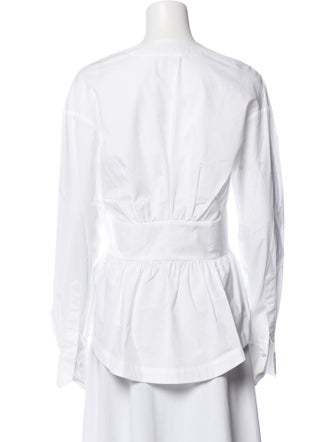 Silvia Tcherassi V-Neck Long Sleeve Blouse