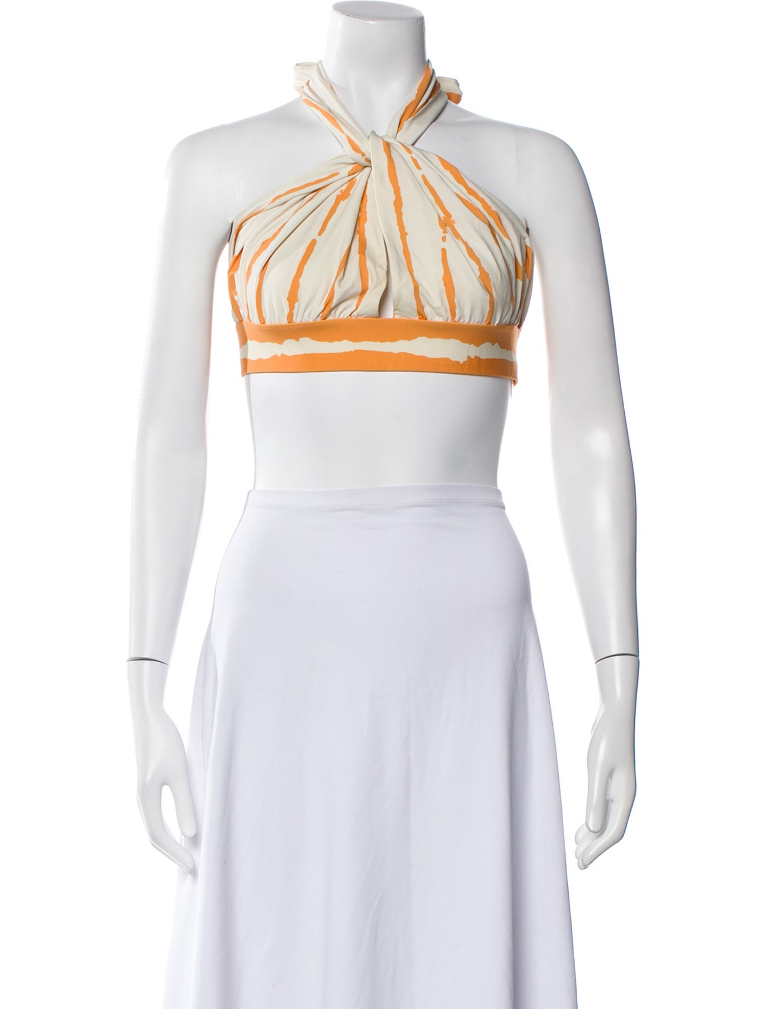 Silvia Tcherassi Striped Halterneck Crop Top