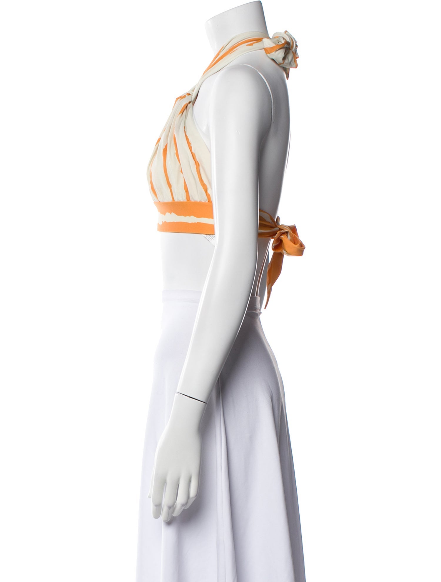 Silvia Tcherassi Striped Halterneck Crop Top