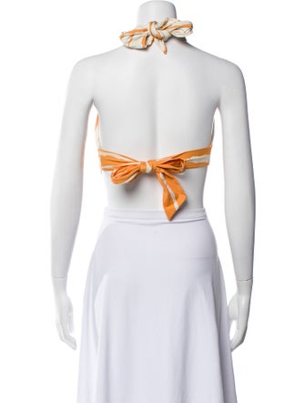 Silvia Tcherassi Striped Halterneck Crop Top