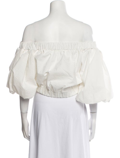 Silvia Tcherassi Off-The-Shoulder Three-Quarter Sleeve Crop Top