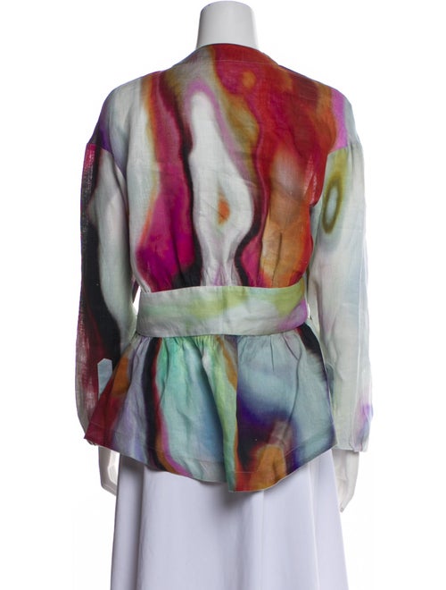 Silvia Tcherassi Linen Printed Blouse