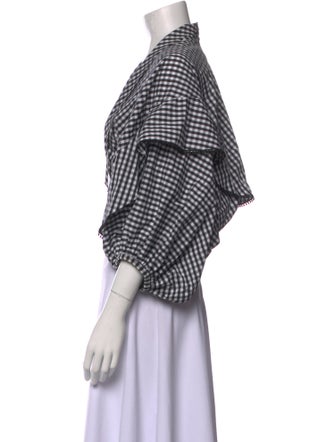 Silvia Tcherassi Plaid Print Open Front Crop Top