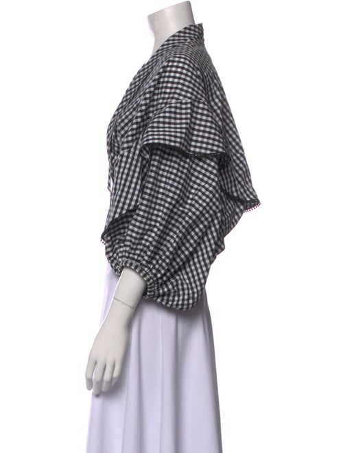 Silvia Tcherassi Plaid Print Open Front Crop Top