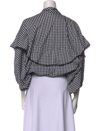 Silvia Tcherassi Plaid Print Open Front Crop Top