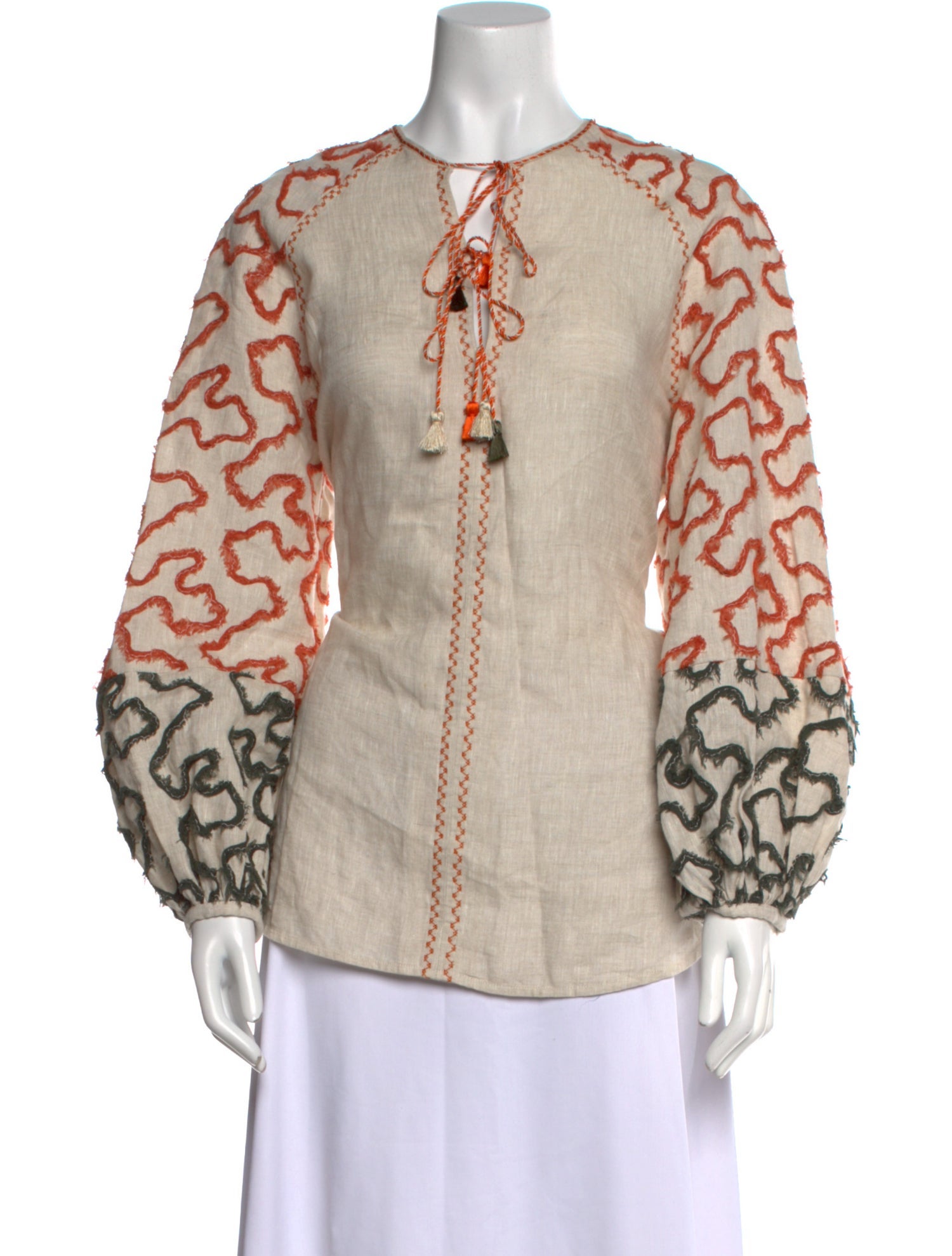 Silvia Tcherassi Linen Printed Blouse
