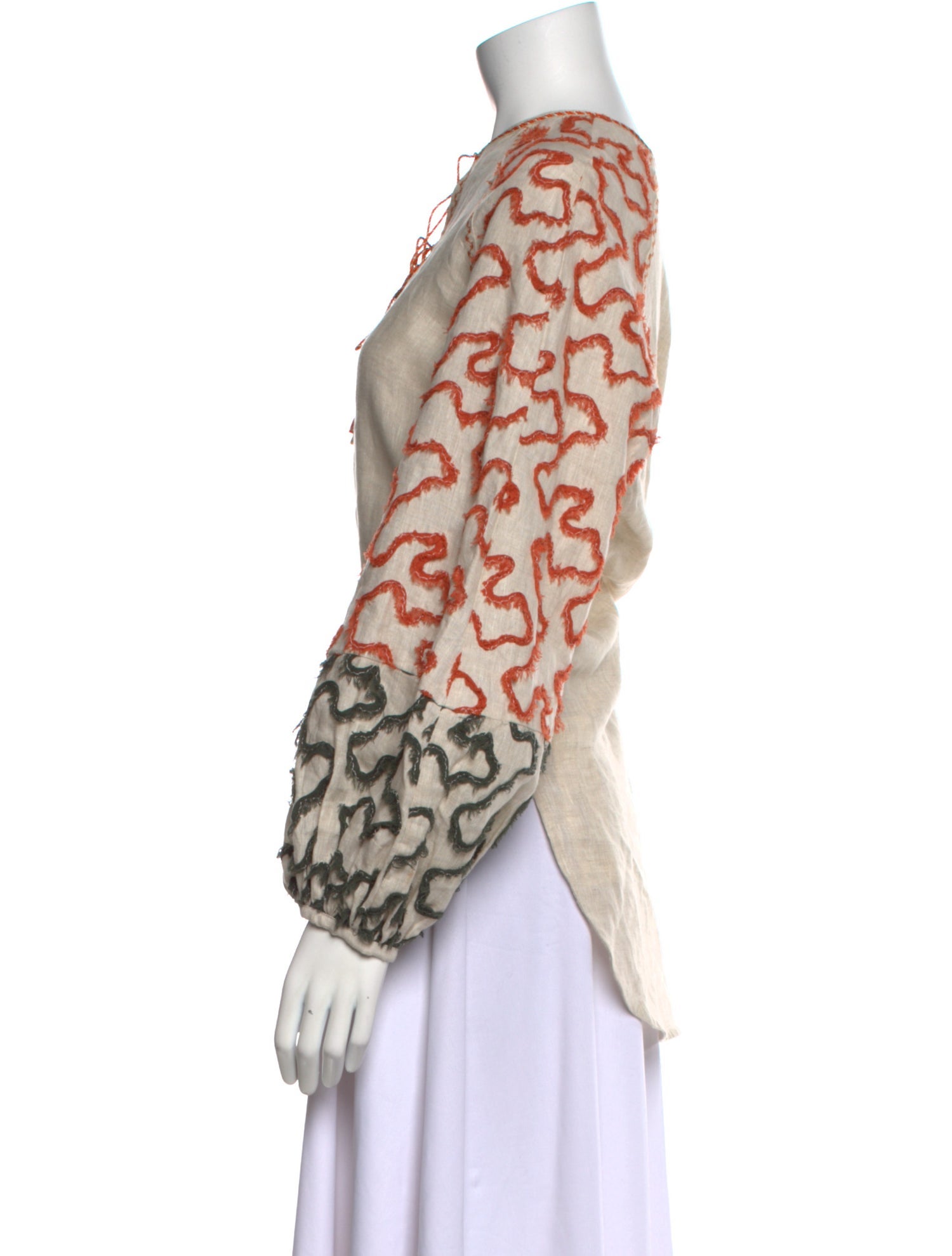 Silvia Tcherassi Linen Printed Blouse