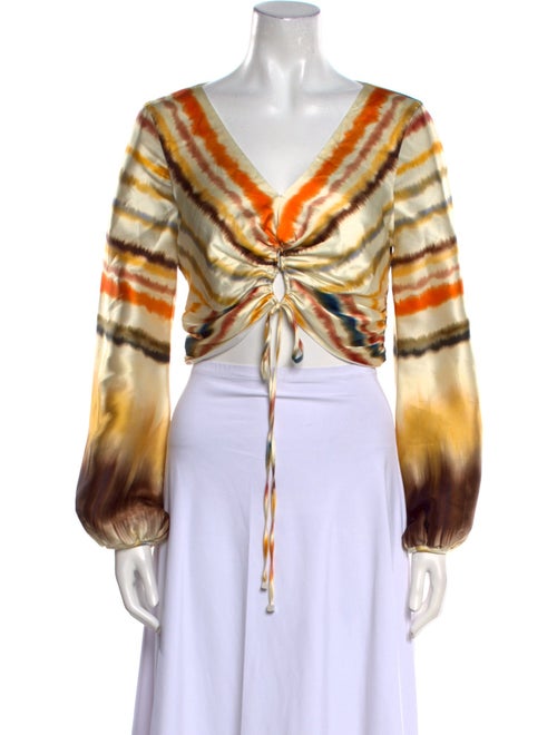 Silvia Tcherassi Silk Printed Crop Top