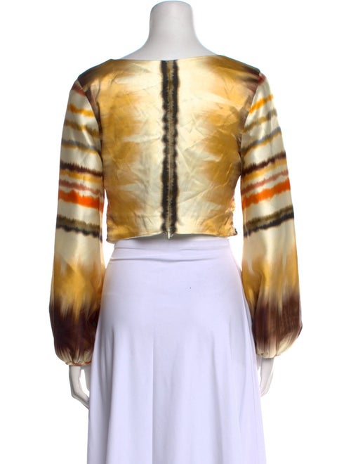 Silvia Tcherassi Silk Printed Crop Top