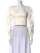 Silvia Tcherassi Square Neckline Long Sleeve Crop Top