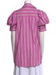 Silvia Tcherassi Striped Short Sleeve Button-Up Top