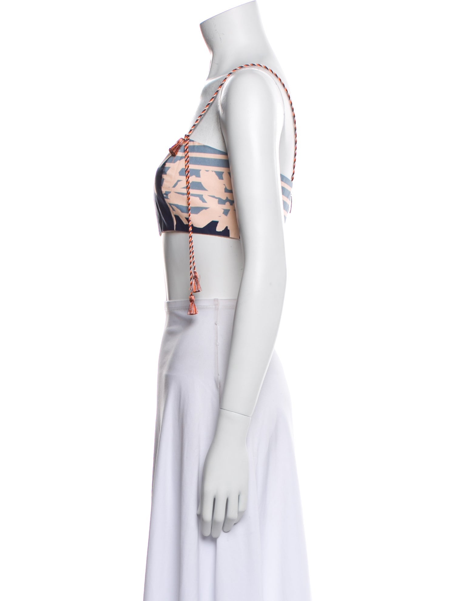 Silvia Tcherassi Printed Square Neckline Crop Top