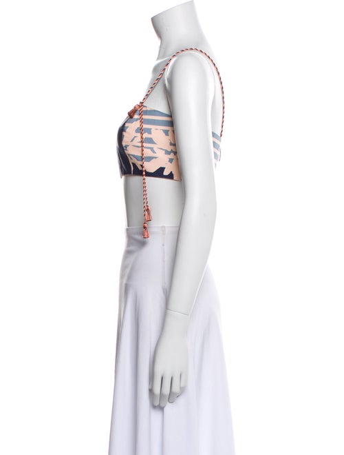 Silvia Tcherassi Printed Square Neckline Crop Top