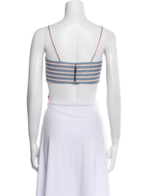 Silvia Tcherassi Printed Square Neckline Crop Top