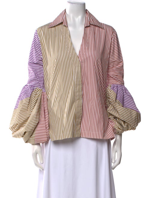 Silvia Tcherassi Striped V-Neck Blouse