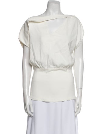 Silvia Tcherassi V-Neck Short Sleeve Blouse