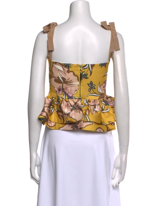 Silvia Tcherassi Floral Print Square Neckline Crop Top