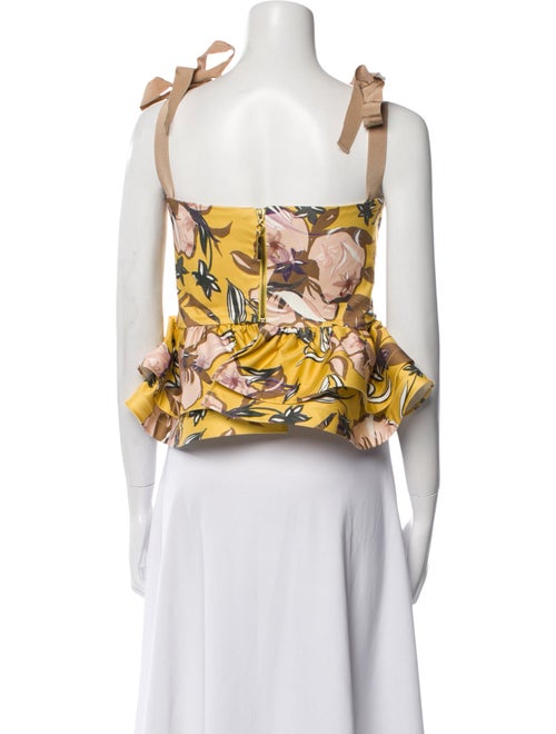 Silvia Tcherassi Floral Print Square Neckline Crop Top