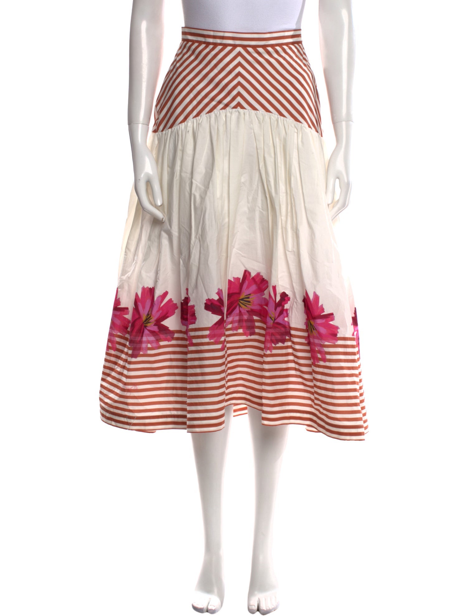 Silvia Tcherassi Striped Midi Length Skirt