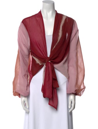 Silvia Tcherassi V-Neck Long Sleeve Blouse