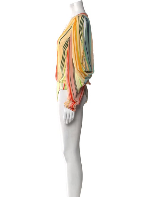 Silvia Tcherassi Silk Striped Bodysuit