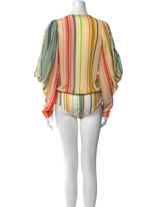 Silvia Tcherassi Silk Striped Bodysuit