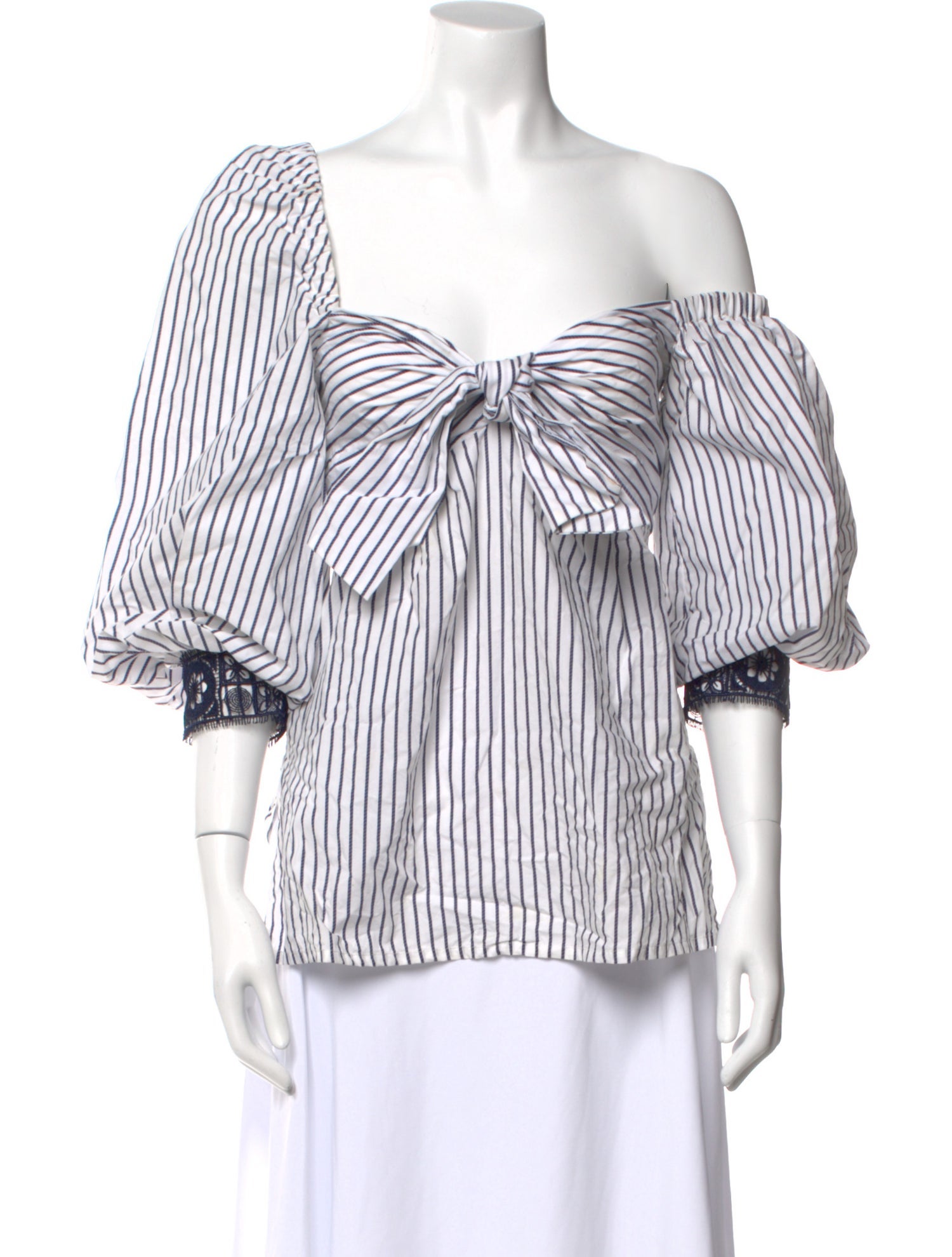 Silvia Tcherassi Striped Off-The-Shoulder Blouse