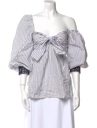Silvia Tcherassi Striped Off-The-Shoulder Blouse