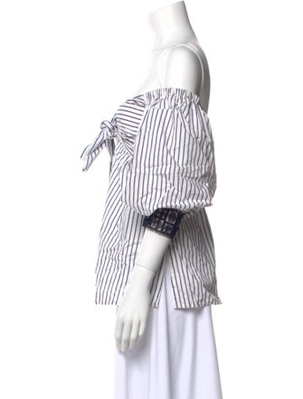Silvia Tcherassi Striped Off-The-Shoulder Blouse