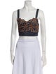 Silvia Tcherassi Lace Pattern Square Neckline Crop Top