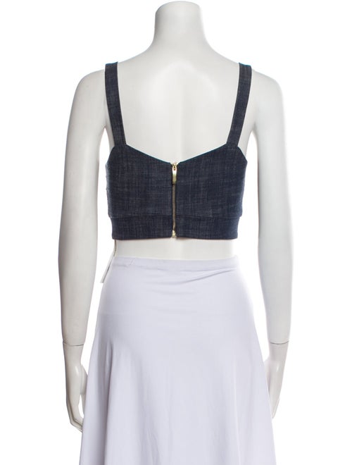 Silvia Tcherassi Lace Pattern Square Neckline Crop Top