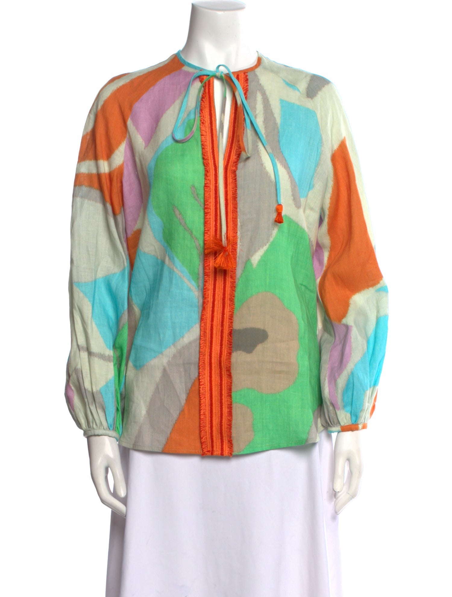 Silvia Tcherassi Linen Printed Blouse w/ Tags