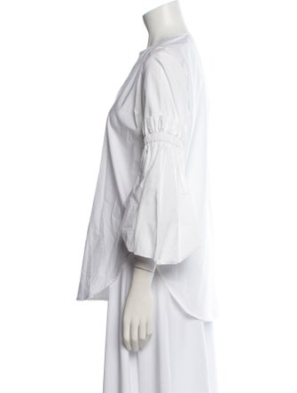 Silvia Tcherassi V-Neck Three-Quarter Sleeve Blouse