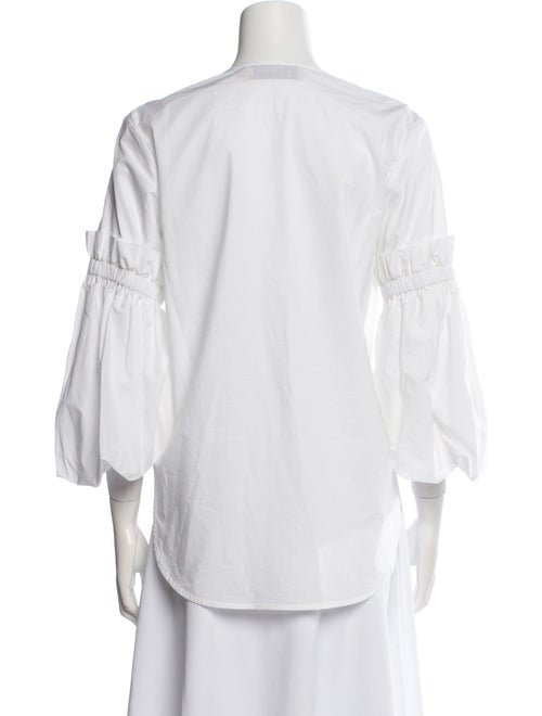 Silvia Tcherassi V-Neck Three-Quarter Sleeve Blouse