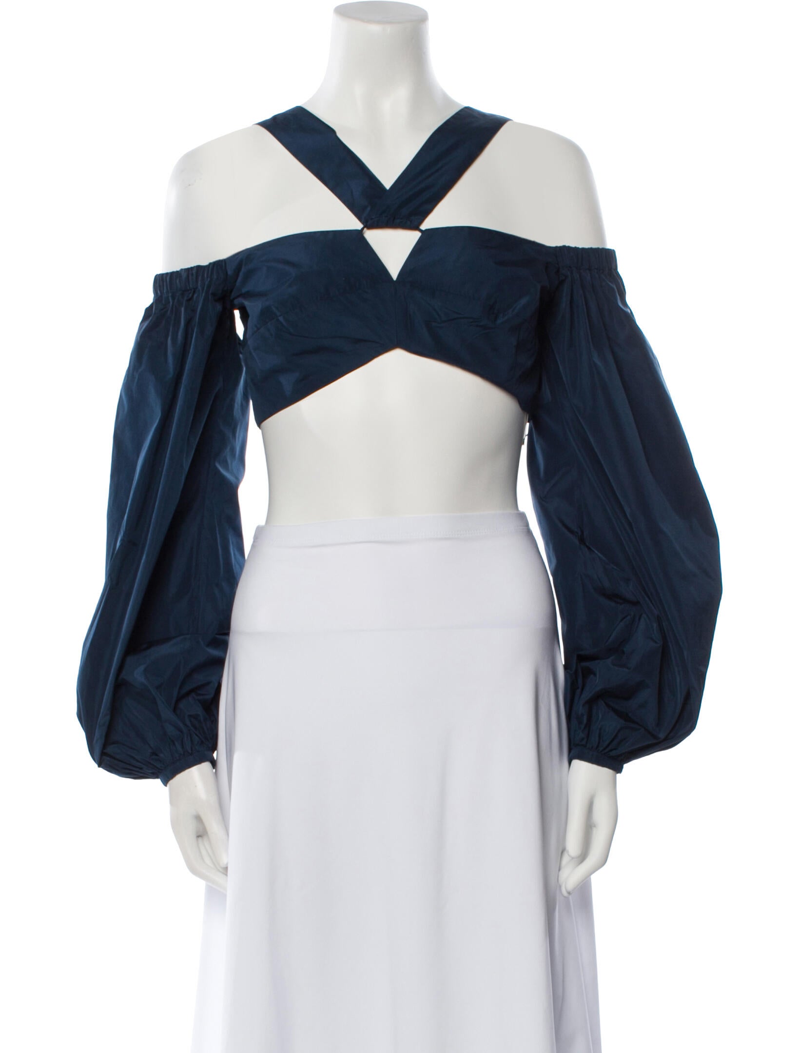 Silvia Tcherassi Off-The-Shoulder Long Sleeve Crop Top